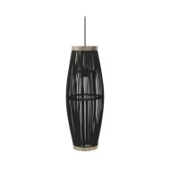 Lampe suspendue Noir Osier 40 W 27x68 cm Ovale E27