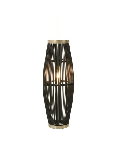 Lampe suspendue Noir Osier 40 W 27x68 cm Ovale E27