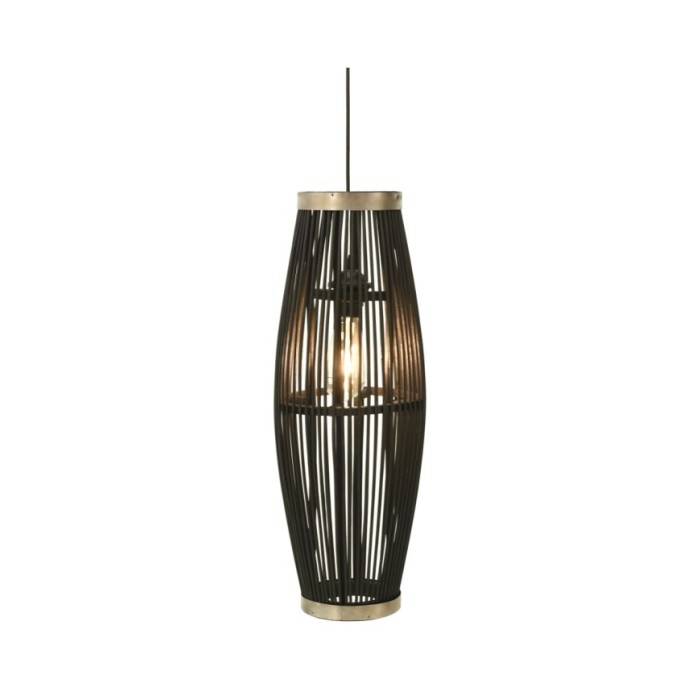 Lampe suspendue Noir Osier 40 W 27x68 cm Ovale E27