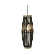 Lampe suspendue Noir Osier 40 W 27x68 cm Ovale E27