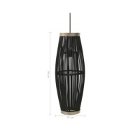 Lampe suspendue Noir Osier 40 W 27x68 cm Ovale E27