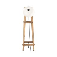 Lampadaire Blanc E27 Bois de manguier massif
