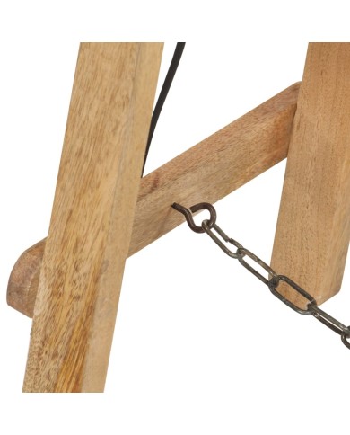 Lampadaire Blanc E27 Bois de manguier massif