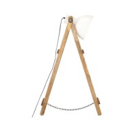 Lampadaires 3 pcs Blanc E27 Bois de manguier massif