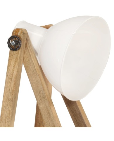 Lampadaires 3 pcs Blanc E27 Bois de manguier massif