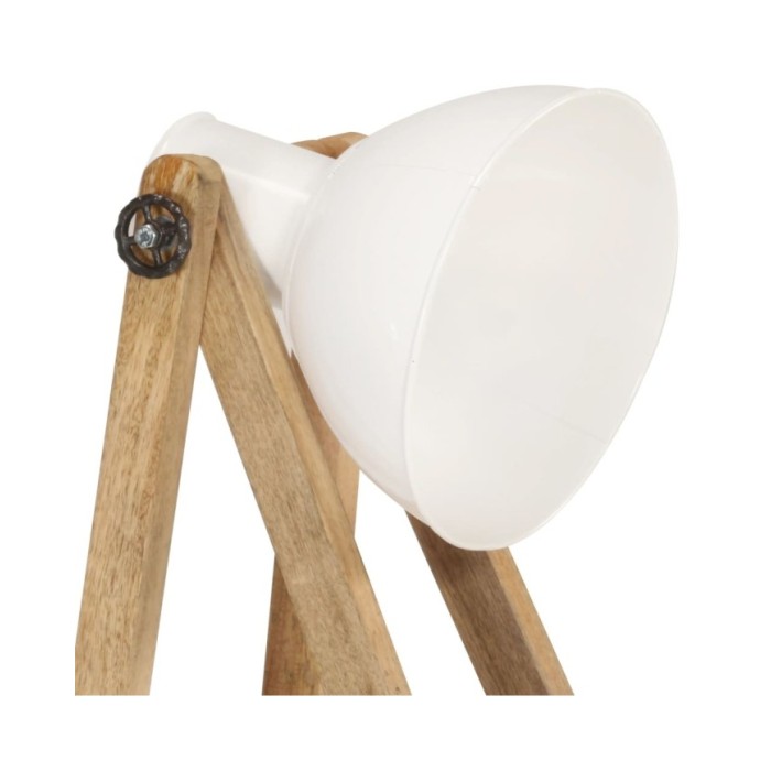 Lampadaires 3 pcs Blanc E27 Bois de manguier massif