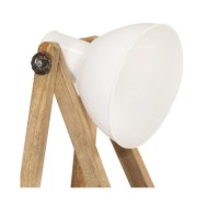 Lampadaires 3 pcs Blanc E27 Bois de manguier massif