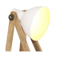 Lampadaires 3 pcs Blanc E27 Bois de manguier massif