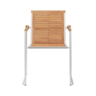 Chaises de jardin 2 pcs Bois de teck solide et acier inoxydable