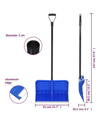 Pelle à neige Bleu 147 cm Métal