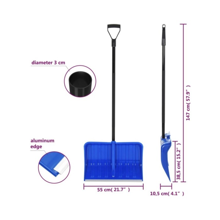 Pelle à neige Bleu 147 cm Métal