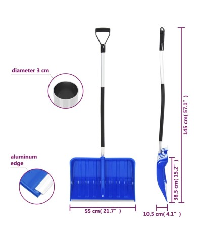 Pelle à neige Bleu 145 cm Aluminium