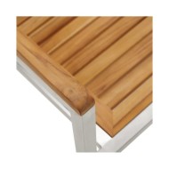 Chaises de jardin 2 pcs Bois de teck solide et acier inoxydable