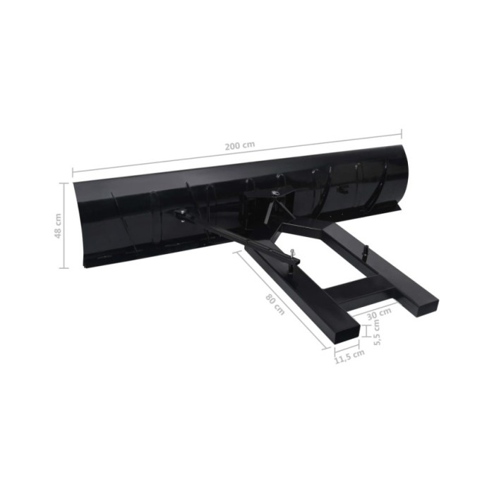 Chasse-neige pour chariot élévateur 200x48 cm Noir