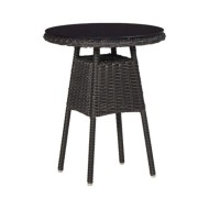Chaises de jardin avec table à thé 2 pcs Résine tressée Noir