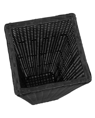 Lits surélevés de jardin 3 pcs Résine tressée Noir