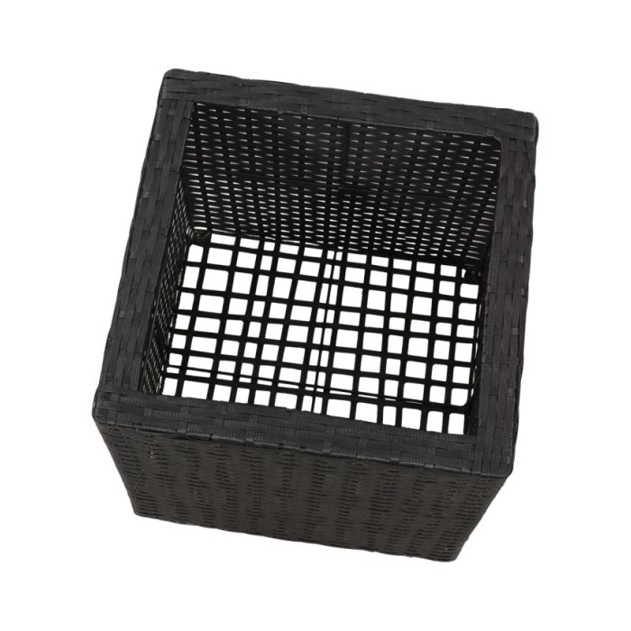 Lits surélevés de jardin 3 pcs Résine tressée Noir