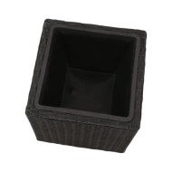 Lits surélevés de jardin 3 pcs Résine tressée Noir