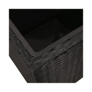 Lits surélevés de jardin 3 pcs Résine tressée Noir