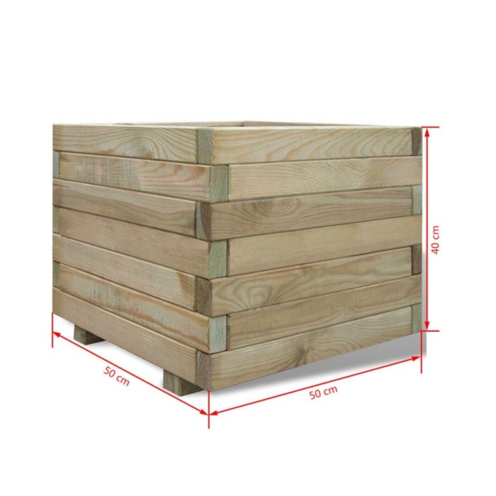 Lit surélevé 50x50x40 cm Bois Carré