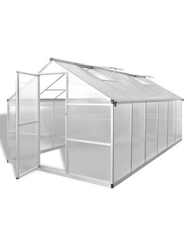 Serre renforcée en aluminium avec cadre de base 9,025 m² 