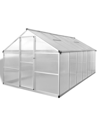 Serre renforcée en aluminium avec cadre de base 9,025 m² 