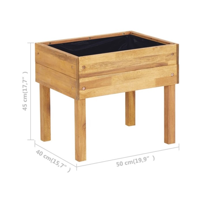 Jardinière surélevée 50x40x45 cm Bois massif d'acacia