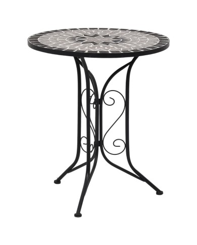 Table de bistro mosaïque Gris 61 cm Céramique