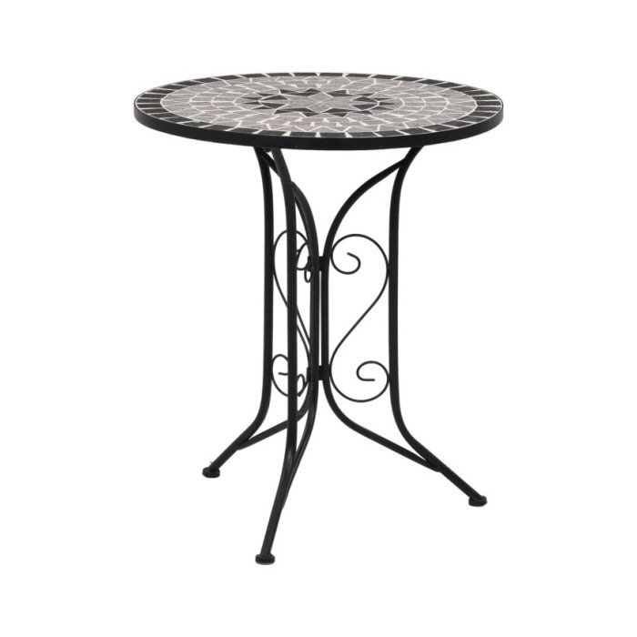 Table de bistro mosaïque Gris 61 cm Céramique