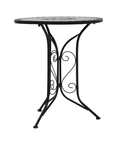 Table de bistro mosaïque Gris 61 cm Céramique