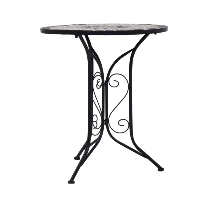 Table de bistro mosaïque Gris 61 cm Céramique