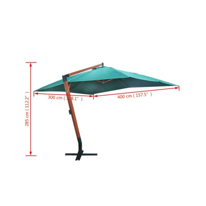 Parasol flottant Melia 300 x 400 cm Vert