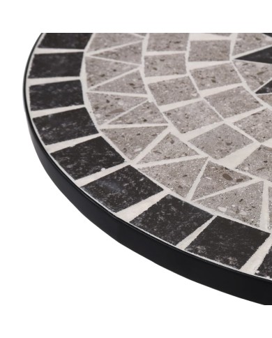 Table de bistro mosaïque Gris 61 cm Céramique