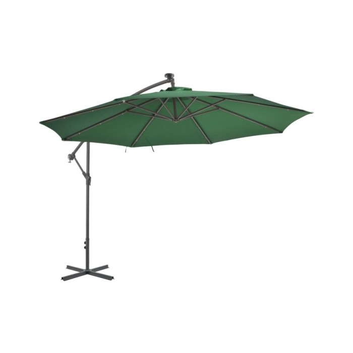Parasol en porte-à-feux et poteau métallique 350 cm Vert