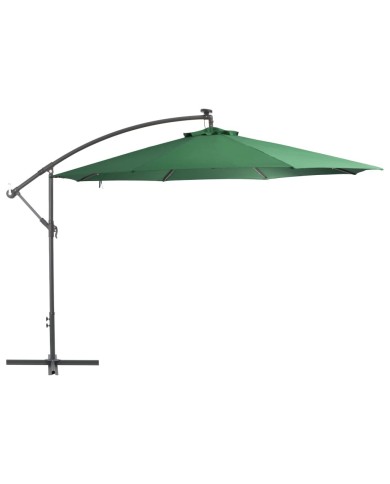 Parasol en porte-à-feux et poteau métallique 350 cm Vert