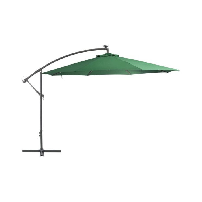 Parasol en porte-à-feux et poteau métallique 350 cm Vert
