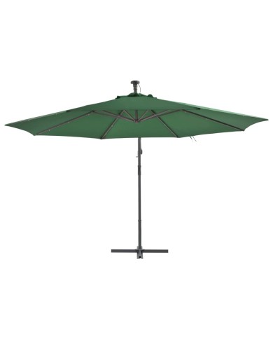 Parasol en porte-à-feux et poteau métallique 350 cm Vert