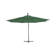 Parasol en porte-à-feux et poteau métallique 350 cm Vert