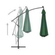 Parasol en porte-à-feux et poteau métallique 350 cm Vert
