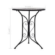 Table de bistro mosaïque Gris 61 cm Céramique