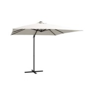 Parasol déporté avec LED et mât en acier 250x250 cm Sable