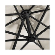 Parasol déporté avec LED et mât en acier 250x250 cm Sable