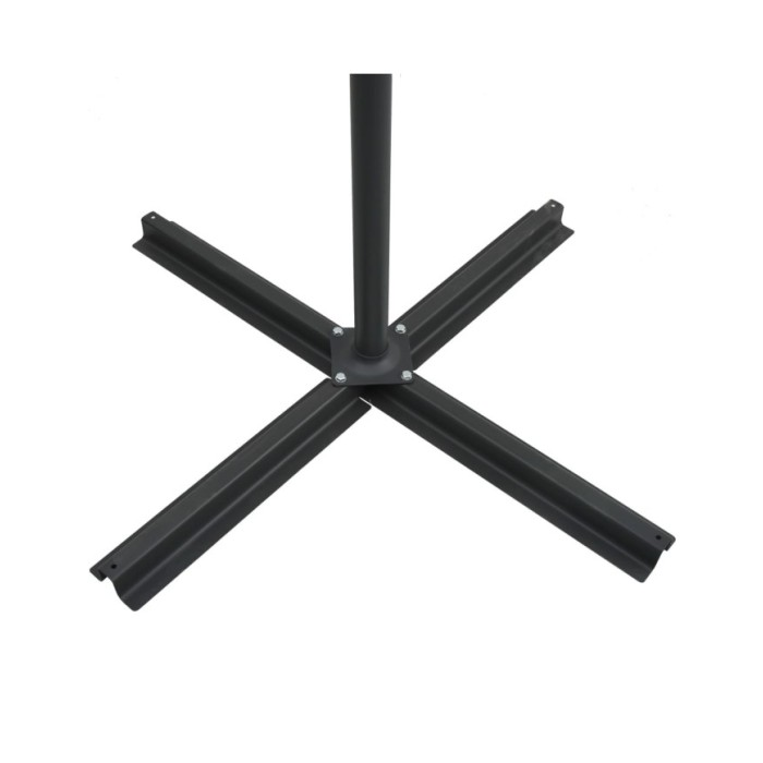 Parasol déporté avec LED et mât en acier 250x250 cm Sable
