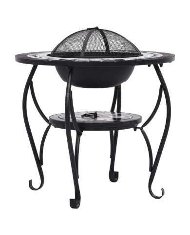 Table de foyer mosaïque Noir et blanc 68 cm Céramique