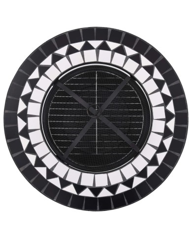 Table de foyer mosaïque Noir et blanc 68 cm Céramique