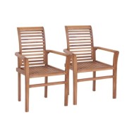 Chaises de salle à manger empilables 2 pcs Teck massif