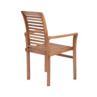 Chaises de salle à manger empilables 2 pcs Teck massif