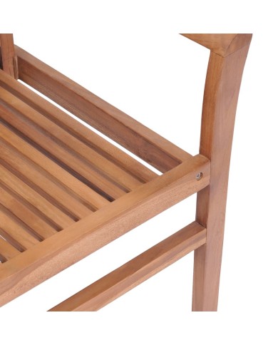 Chaises de salle à manger empilables 2 pcs Teck massif