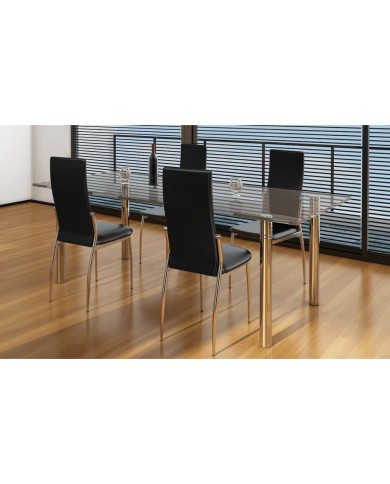 Chaises de salle à manger 4 pcs Noir Similicuir