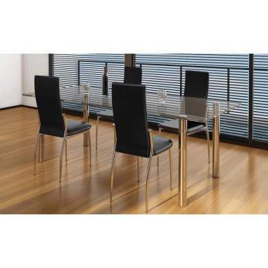 Chaises de salle à manger 4 pcs Noir Similicuir